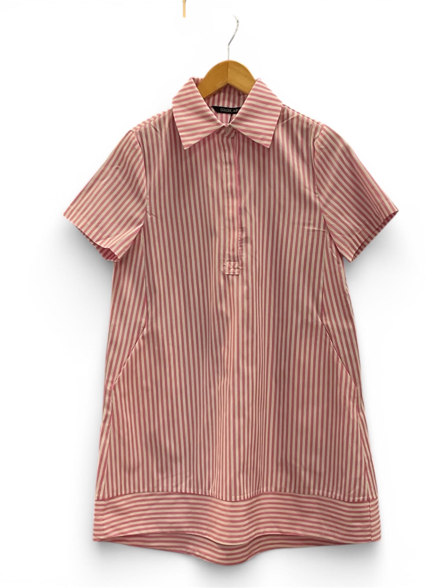 Dolce Cabo Striped Shift Dress-Pink/White