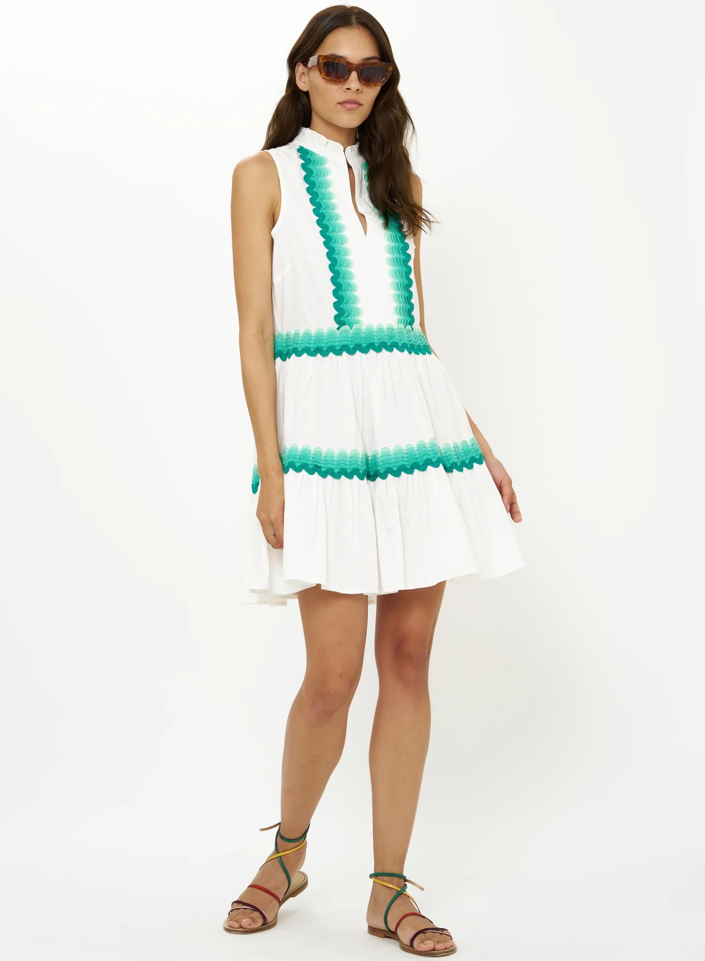 Oliphant Yoke Dress-Pacifica Aqua