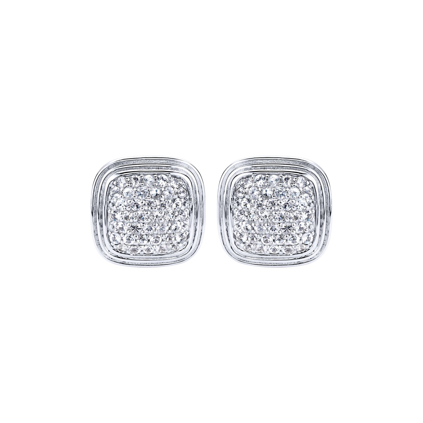 Sterling Silver and White Sapphire Studs