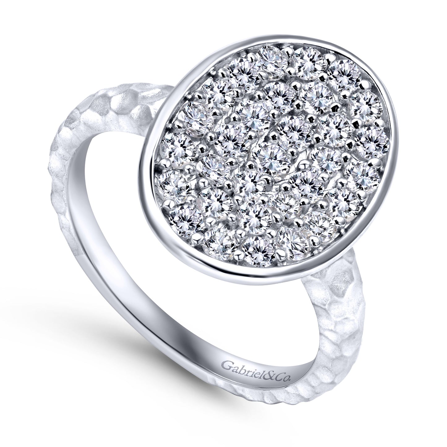 Sterling Silver Oval White Sapphire Ring