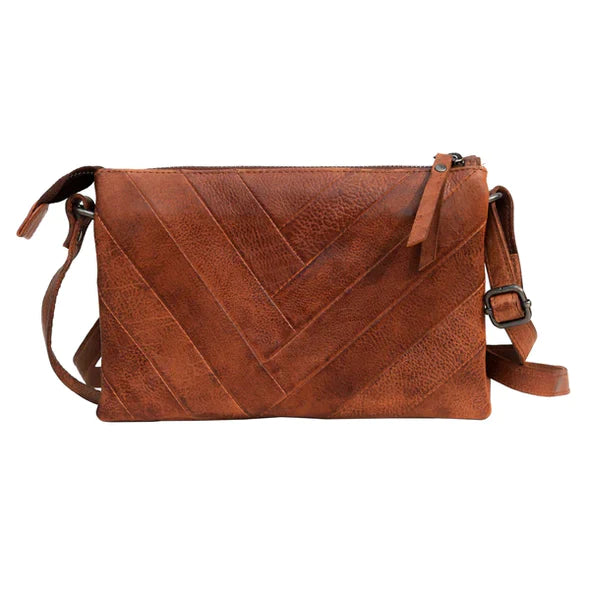 Latico herringbone leather weave handbag