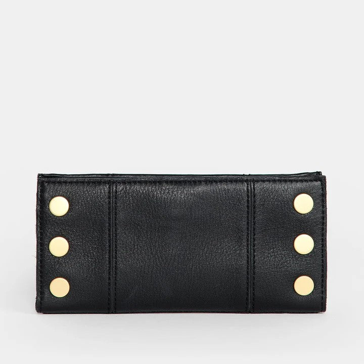 Hammitt 110 North Wallet-Black/Brushed Gold/Red Zip