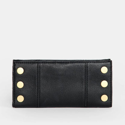 Hammitt 110 North Wallet-Black/Brushed Gold/Red Zip