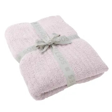 Softies Solid Rib Marshmallow Blanket-Blush Pink