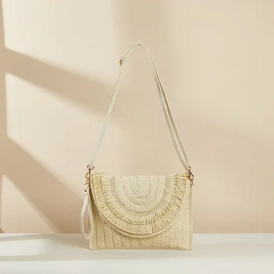 Accity Tassel Handmade Shoulder Bag- Beige