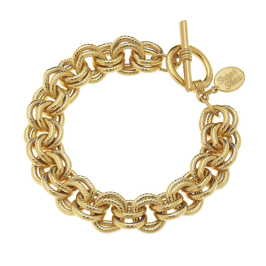 Susan Shaw Double Loop Chain Bracelet-Gold