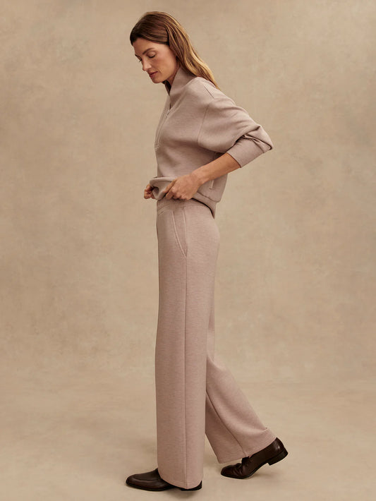Varley The Wide Leg Pant 28- Taupe Marl