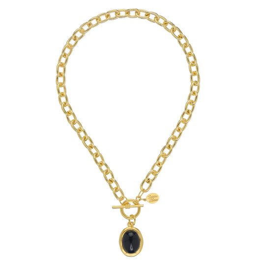 Susan Shaw Caroline Toggle Necklace-Black Onyx