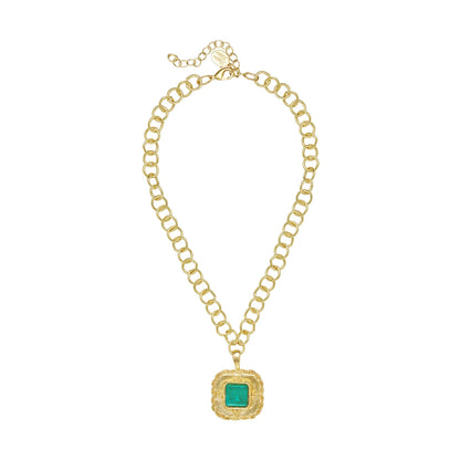 Susan Shaw Madeline Necklace-Aquamarine/Gold