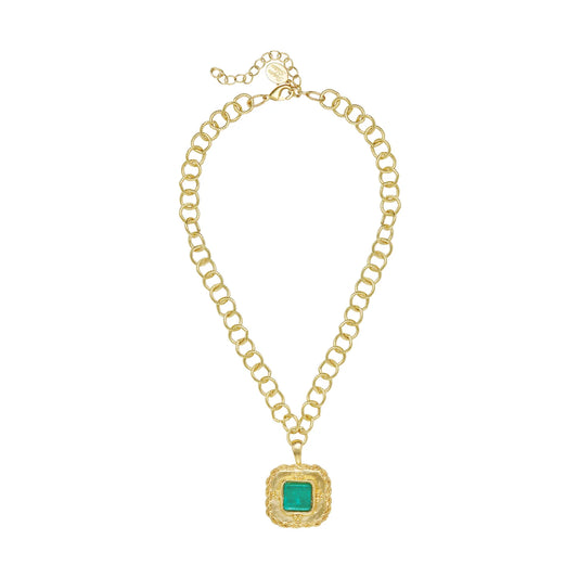 Susan Shaw Madeline Necklace-Aquamarine/Gold