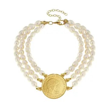 Susan Shaw Diana Pearl Choker Necklace