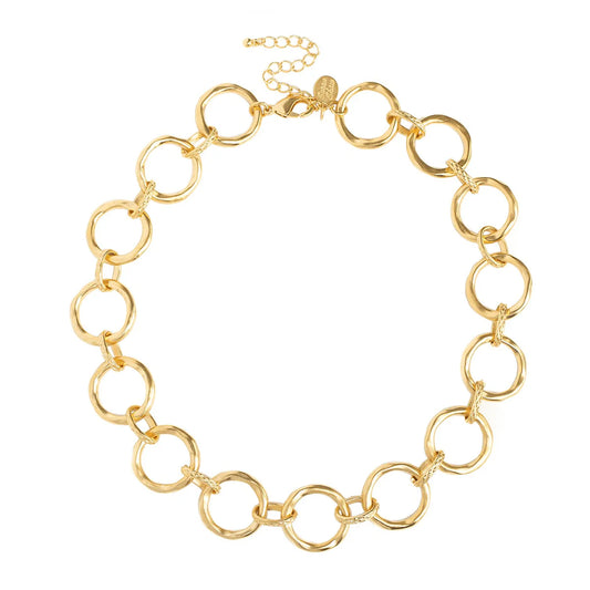 Susan Shaw Gold Large Round Chain Necklace