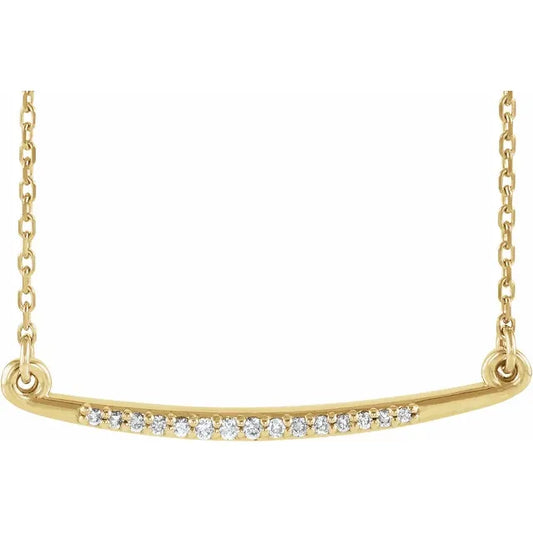 Stuller 14kY gold curved diamond necklace