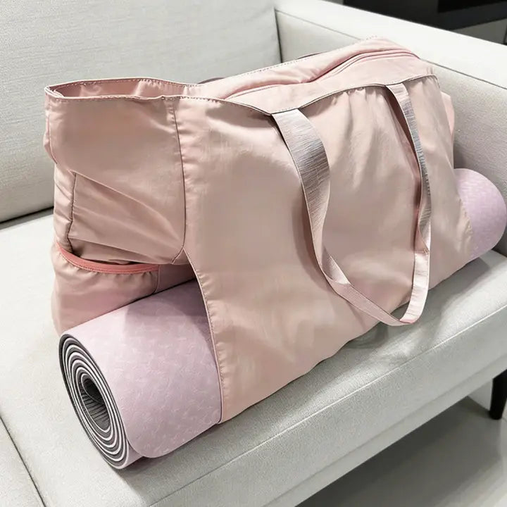 Large Capacity Water Resistant Yoga Mat Holder Tote Bag- Pink