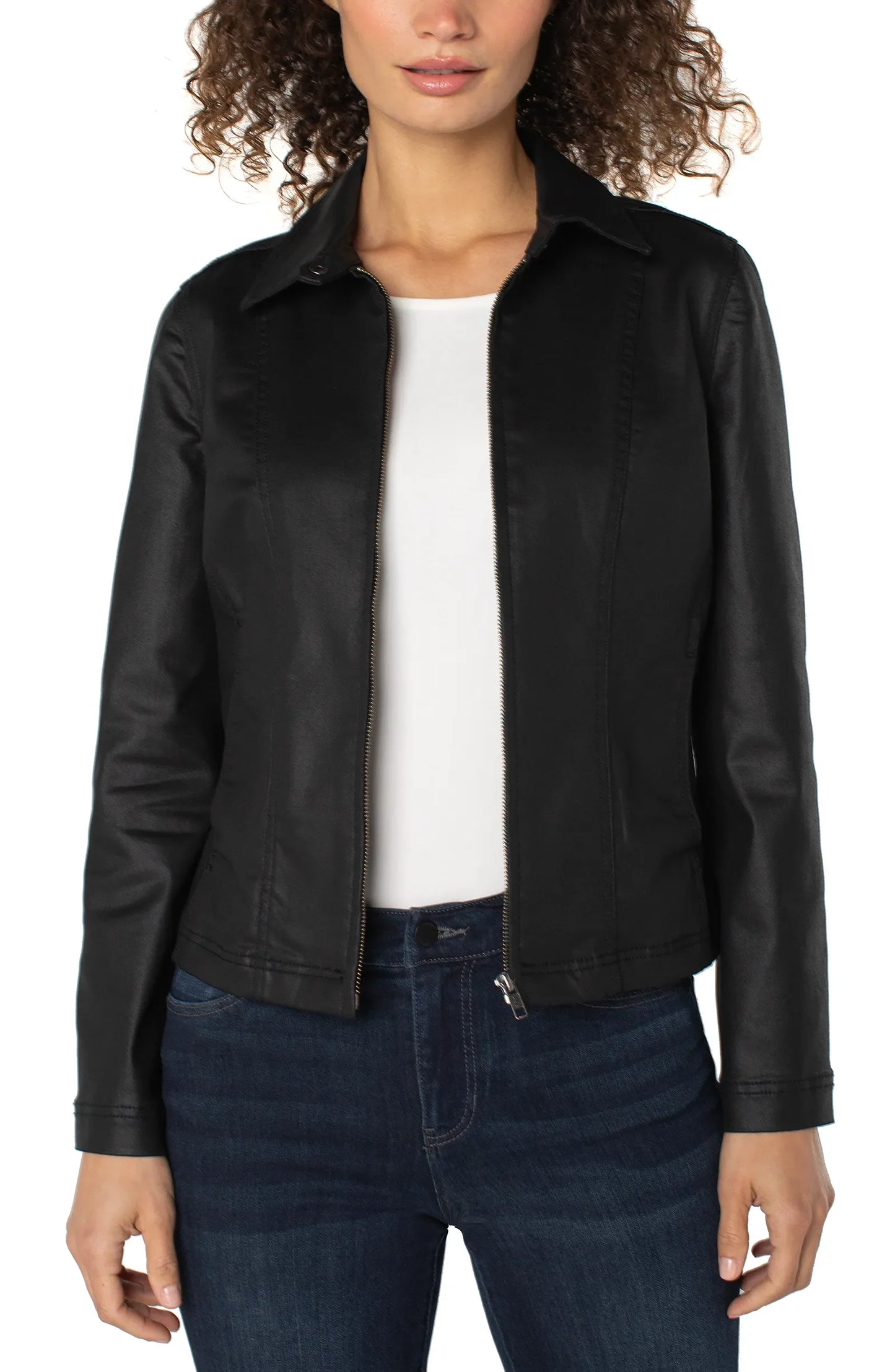 Liverpool 90's Zip Front Jacket-Black