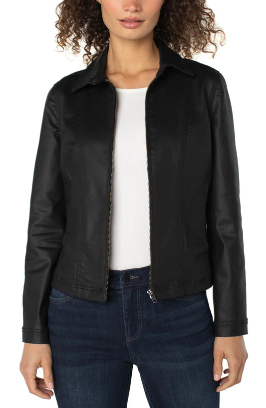 Liverpool 90's Zip Front Jacket-Black