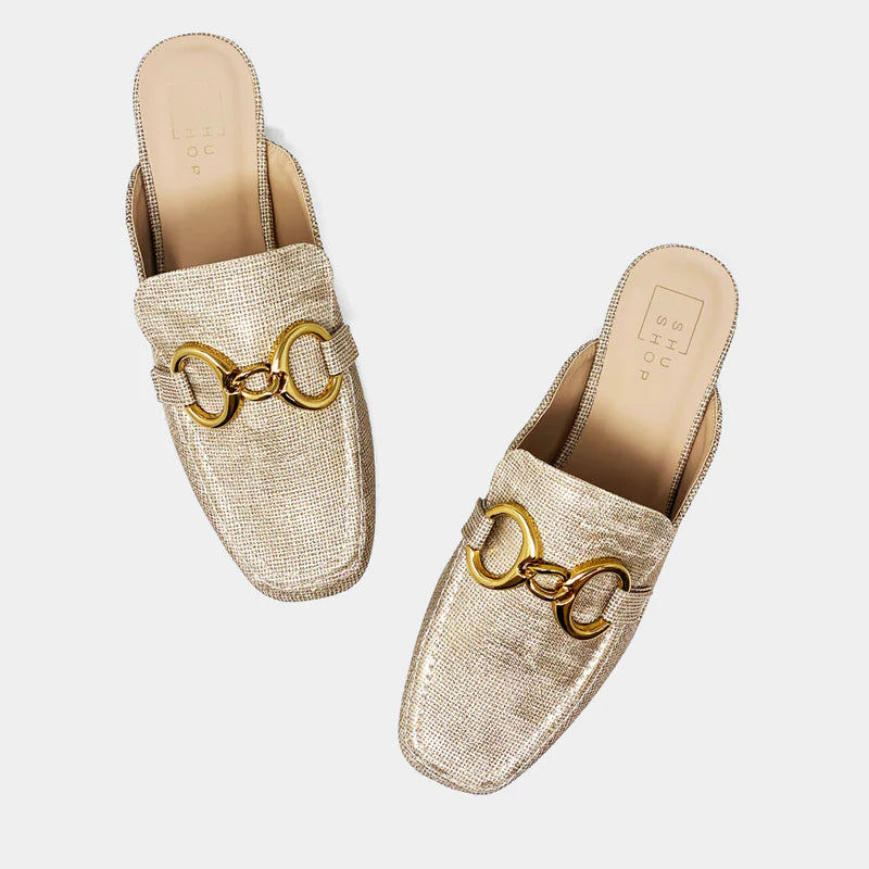 Shu Shop Alexis gold mule