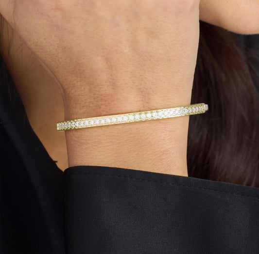 Melinda Maria Ashley Pave Cuff-Gold