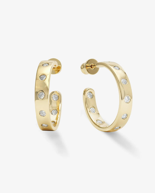 Melinda Maria Ashley Rodeo Hoops 1"-Gold/White