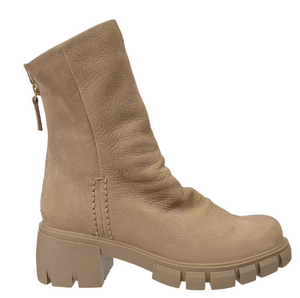 Naked Feet Protocol in Beige Heeled Mid Shaft Boots