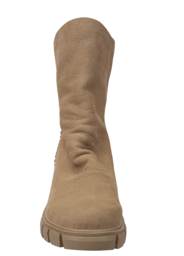 Naked Feet Protocol in Beige Heeled Mid Shaft Boots