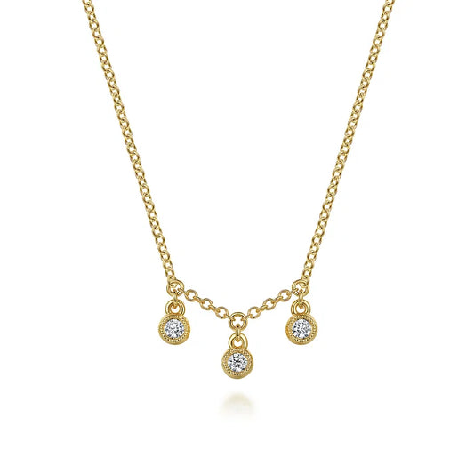 Gabriel 14K Yellow Gold Diamond Drop Pendant Necklace