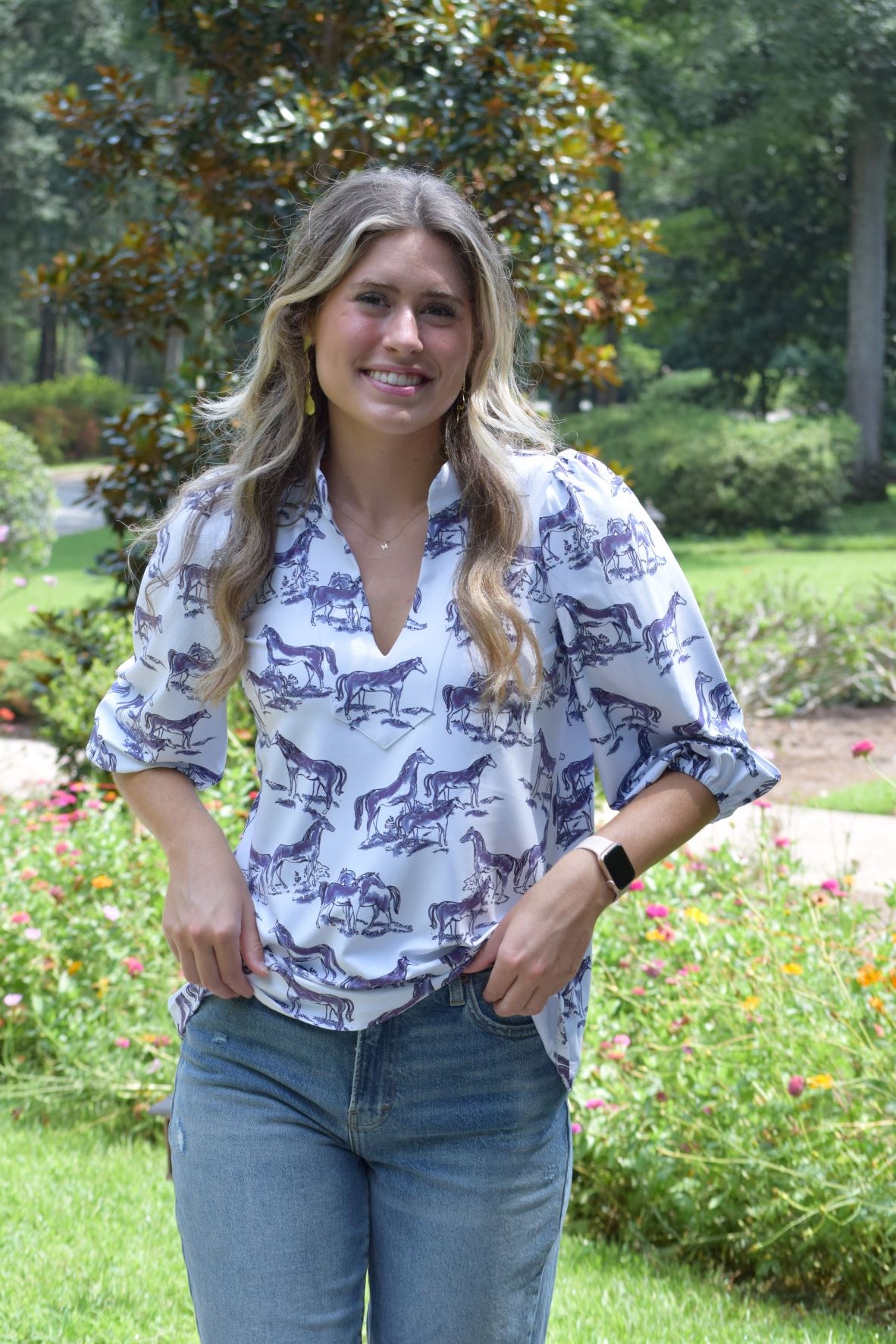 Smith & Quinn Eliza Top in Wild Horse Toile