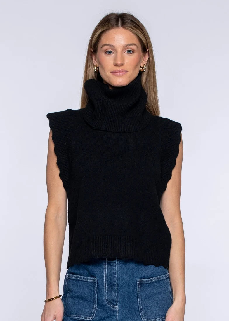 Elizabeth James Heather Convertible Sweater-Onyx