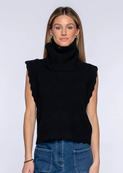 Elizabeth James Heather Convertible Sweater-Onyx