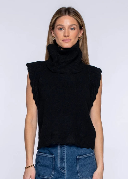 Elizabeth James Heather Convertible Sweater-Onyx