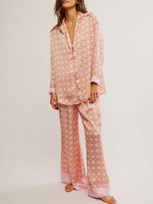 Free People Dreamy Days Pajama Set-Lilac Ice