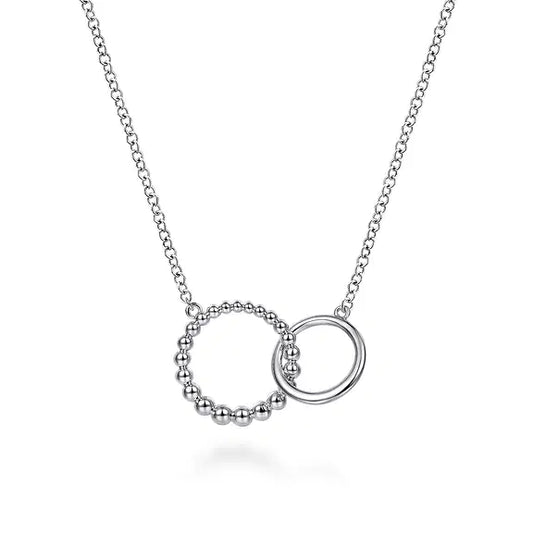 Gabriel 925 Sterling Silver Bujukan Double Circle Necklace