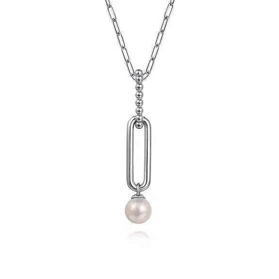 Gabriel Sterling Silver Bujukan Pearl Y Drop Necklace