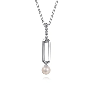 Gabriel Sterling Silver Bujukan Pearl Y Drop Necklace