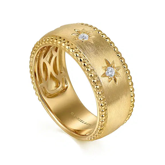 Gabriel 14kt Yellow Gold Diamond Wide Bujukan Band