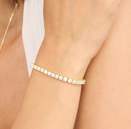 Melinda Maria Grand Heiress Tennis Bracelet-Gold 6.5"