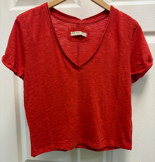 Free People Take 2 Tee-Racing Red Combo