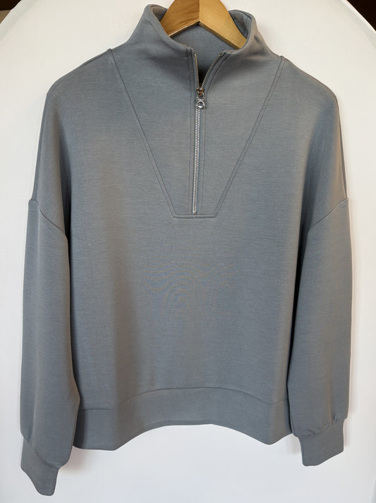 Varley Hawley Half Zip Sweat-Wind Blue