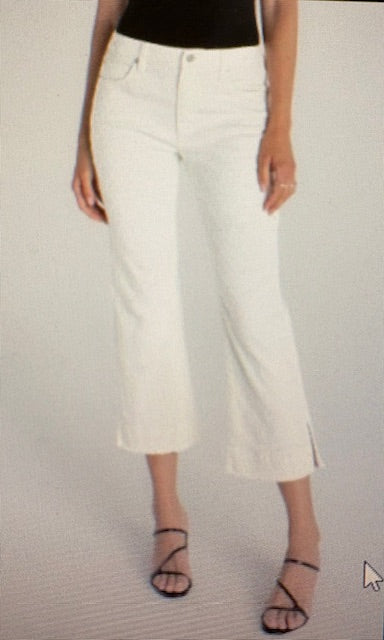 Liverpool Hannah Crop Flare With Wide Fray-White Diamond