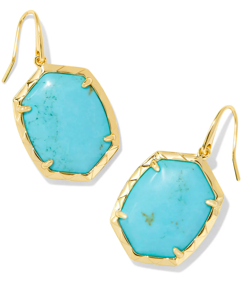 Kendra Scott Daphne Drop Earrings in Turquoise/Gold