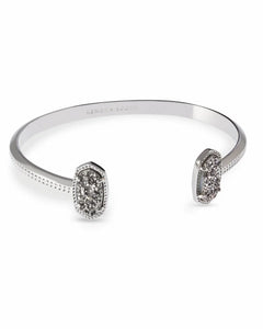 Kendra Scott Elton Rhodium/Platinum Drusy Cuff Bracelet