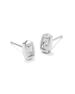 Kendra Scott Fern Crystal Stud Earrings in Rhodium