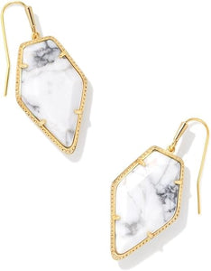 Kendra Scott Framed Tessa Drop Earrings White Howlite/Gold