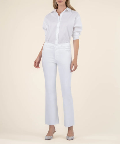 Kut From The Kloth Kelsey High Rise Ankle Flares-White