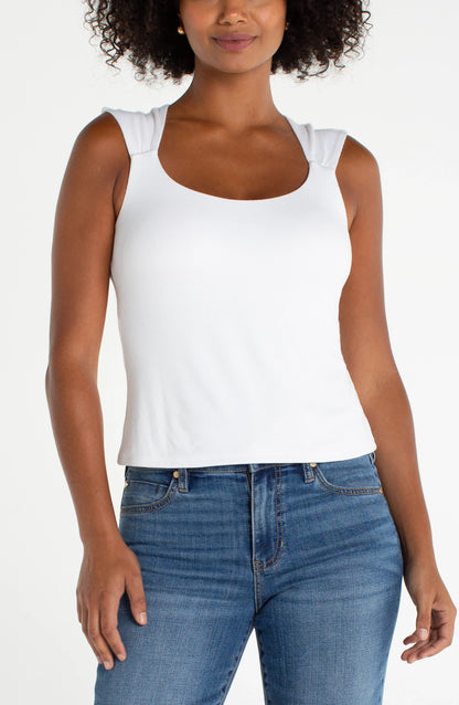 Liverpool Sleeveless Built In Bra Top-Cream