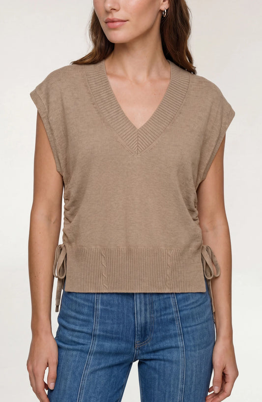 Liverpool Vneck Dolman Popover Sweater-Harvest Khaki