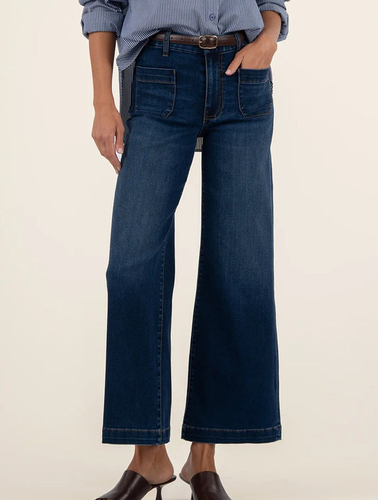 Kut From The Kloth Meg High Rise Wide Leg W/Patch Pockets-Contentment