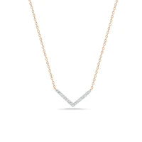 Adina Reyter 14K Yellow Gold Tiny V Diamond Necklace