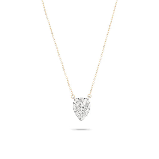 Adina Reyter 14K Yellow Gold Solid Pave Teardrop Necklace