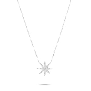Sterling Silver Pavé Starburst Necklace